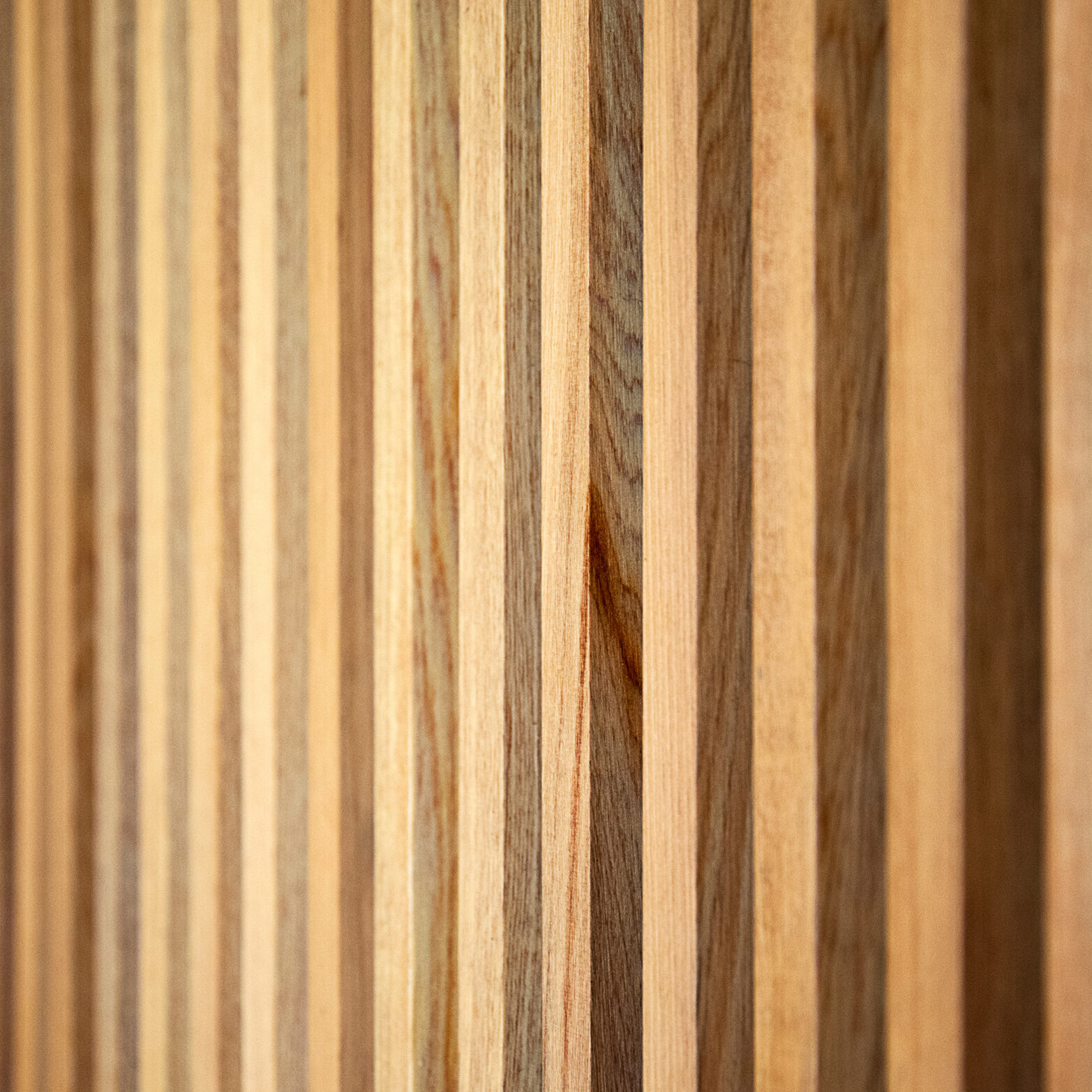 A wall of vertical wood slats